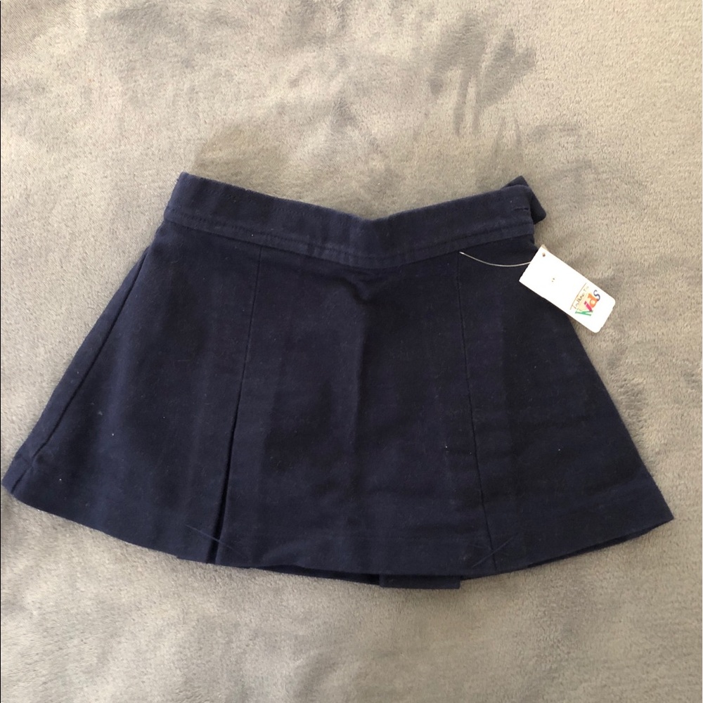 Talbots Girls Pleated Navy Blue Skirt